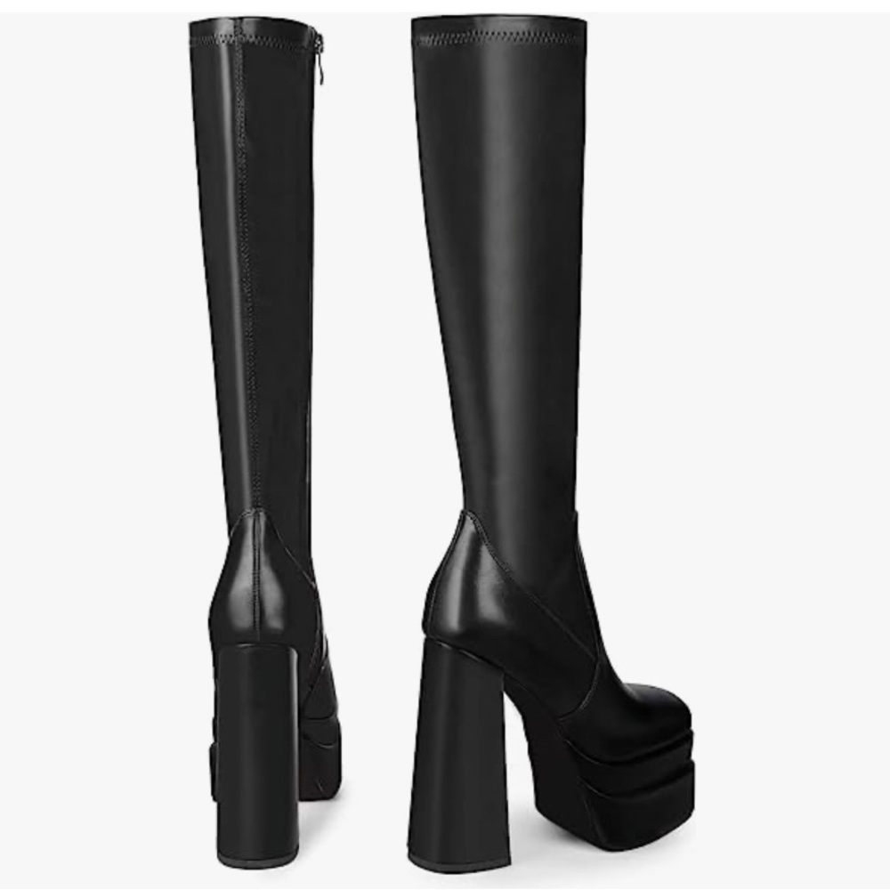 Size 10 Wetkiss Stacked Platform Knee High Boots Never Been Worn